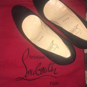 Loubouton black suede pumps